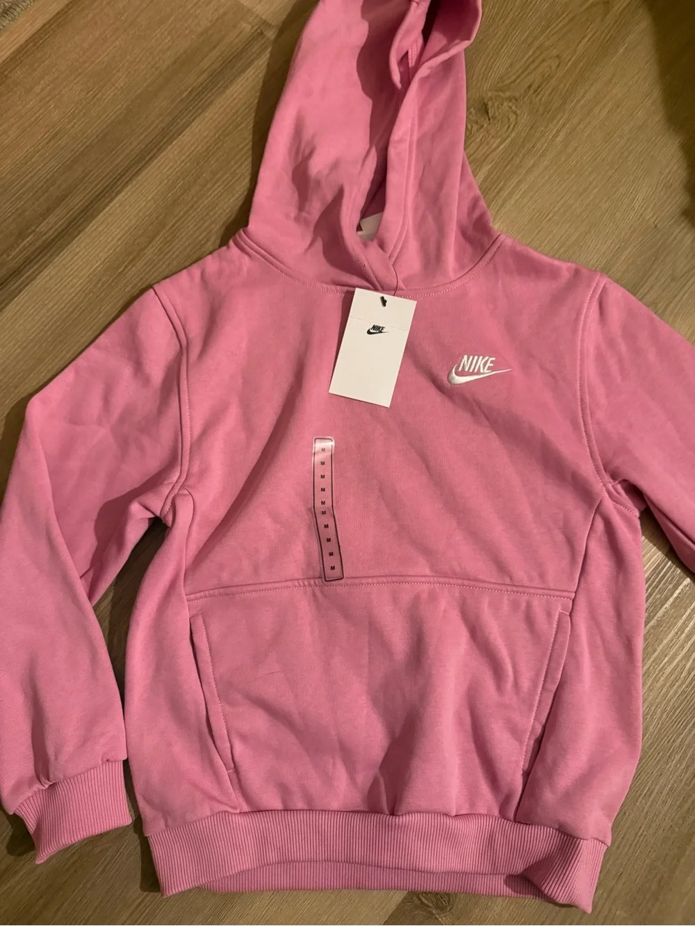 Nike Girl’s Pink Pullover Hoodie with White Logo